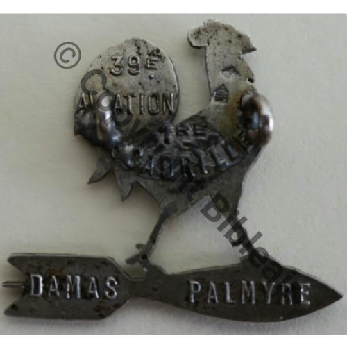 39.1  1ere DRILLE 39° RAO    SM 2Anneaux Dos lisse en relief 39eAVIATION 1ere ESCADRILLE DAMAS PALMYRE Src.J.MOULIN  